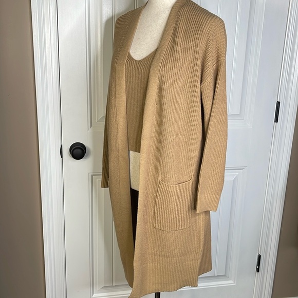 FRYE Cardigan Longline Duster Knit With Matching Tank Top Cotton Women Small - Picture 3 of 13